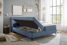 Boxbett >ATLANTIS 6< Liegefläche 180x200 cm, Bezug in blue - 185x102x240cm (BxHxT)
