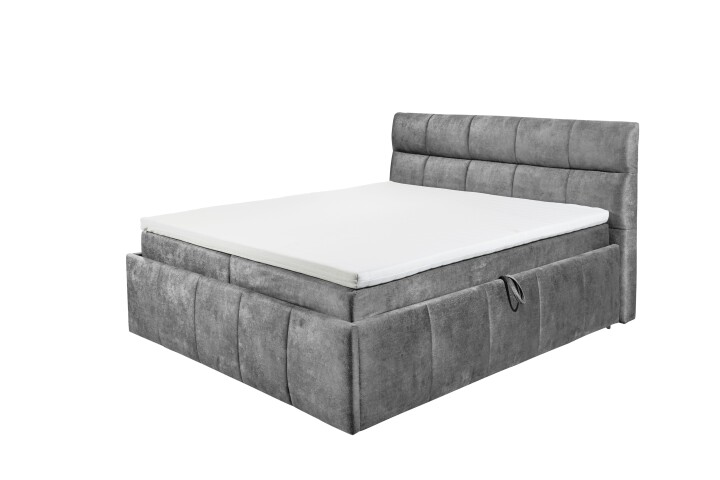 Boxbett >AVIDANO 6< 180x200 cm Liegefläche, Bezug in grey - 203x123x213cm (BxHxT)