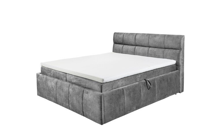 Boxbett >AVIDANO 6< 180x200 cm Liegefläche, Bezug in grey - 203x123x213cm (BxHxT)