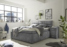 Boxbett >AVIDANO 6< 180x200 cm Liegefläche, Bezug in grey - 203x123x213cm (BxHxT)