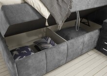 Boxbett >AVIDANO 6< 180x200 cm Liegefläche, Bezug in grey - 203x123x213cm (BxHxT)