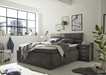 Boxbett >AVIDANO 6< 180x200 cm Liegefläche, Bezug in grey - 203x123x213cm (BxHxT)