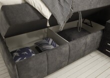 Boxbett >AVIDANO 6< 180x200 cm Liegefläche, Bezug in grey - 203x123x213cm (BxHxT)