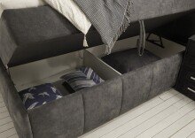 Boxbett >AVIDANO 6< 180x200 cm Liegefläche, Bezug in grey - 203x123x213cm (BxHxT)