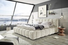 Polsterbett >BEXLEY 9Z< 180x200 cm Liegefläche, Bezug in Ivory - 226x103x245cm (BxHxT)