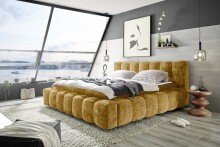 Polsterbett >BEXLEY 9Z< 180x200 cm Liegefläche, Bezug goldfarbig - 226x103x245cm (BxHxT)