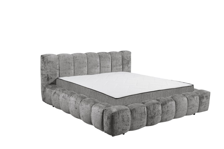Polsterbett >BEXLEY 9Z< 180x200 cm Liegefläche, Bezug in grey - 226x103x245cm (BxHxT)