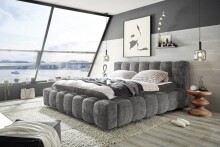 Polsterbett >BEXLEY 9Z< 180x200 cm Liegefläche, Bezug in grey - 226x103x245cm (BxHxT)