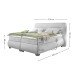 Boxspringbett >EVOLUTION< Liegefläche 180x200cm, Motorverstellung, silver - 210x122x220 (BxHxT)