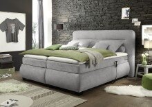 Boxspringbett >EVOLUTION<  Liegefläche 180x200cm, Motorverstellung, schlamm - 210x122x220 (BxHxT)