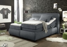 Boxspringbett >EVOLUTION< Liegefläche 180x200 cm, mit Motor, anthrazit - 210x122x220 (BxHxT)