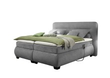 Boxspringbett >EVOLUTION< Liegefläche 160x200cm, Motor, Bezug dark grey - 190x122x220 (BxHxT)