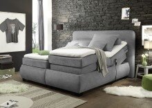 Boxspringbett >EVOLUTION< Liegefläche 160x200cm, Motor, Bezug dark grey - 190x122x220 (BxHxT)