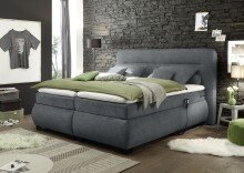 Boxspringbett >EVOLUTION< Liegefläche 160x200cm, Motor, Bezug anthrazit - 190x122x220 (BxHxT)