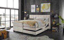 Boxspringbett >TALENA< Liegefläche 180x200cm, Motorverstellung, sand - 202x113x211cm (BxHxT)