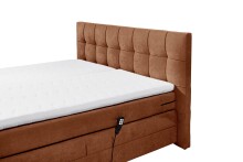 Boxspringbett >TALENA< Liegefläche 180x200, Motorverstellung, cognac - 202x113x211cm (BxHxT)