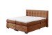 Boxspringbett >TALENA< Liegefläche 180x200, Motorverstellung, cognac - 202x113x211cm (BxHxT)