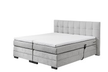 Boxspringbett >TALENA< Liegefläche 180x200, Motorverstellung, silver - 202x113x211cm (BxHxT)