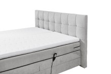 Boxspringbett >TALENA< Liegefläche 180x200, Motorverstellung, silver - 202x113x211cm (BxHxT)