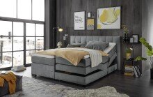 Boxspringbett >TALENA< Liegefläche 180x200, Motorverstellung, anthrazit - 202x113x211 (BxHxT)