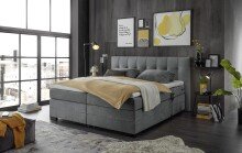 Boxspringbett >TALENA< Liegefläche 180x200, Motorverstellung, anthrazit - 202x113x211 (BxHxT)