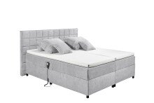 Boxbett >Mariborsko< Liegefläche 160x200cm, Motor, Bezug silver - 182x112x210cm (BxHxT)
