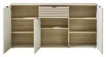 Sideboard >Ina< in Cashmere / Riva Eiche Dekor - 90x180x45cm (BxHxT)