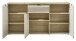 Sideboard >Ina< in Cashmere / Riva Eiche Dekor - 90x180x45cm (BxHxT)