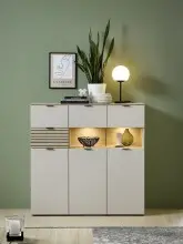 Highboard >Ina< in Cashmere / Riva Eiche Dekor -...