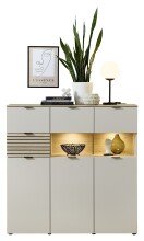 Highboard >Ina< in Cashmere / Riva Eiche Dekor -...