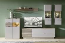 Lowboard >Ina< in Cashmere / Riva Eiche Dekor - 60x51/62x44cm (BxHxT)