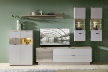 Lowboard >Ina< in Cashmere / Riva Eiche Dekor - 60x51/62x44cm (BxHxT)