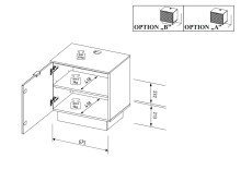 Lowboard >Ina< in Cashmere / Riva Eiche Dekor - 60x51/62x44cm (BxHxT)