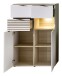 Highboard >Ina< in Cashmere / Riva Eiche Dekor - 125x84x45cm (LxBxT)