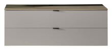 Wohnwand >Ina< (2-teilig) in Riva Eiche Dekor / Cashmere - 200x51x44 (BxHxT)