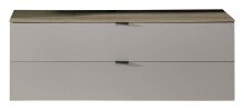 Wohnwand >Ina< (3-teilig) in Riva Eiche Dekor / Cashmere - 284x125x44 (BxHxT)