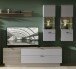 Wohnwand >Ina< (5-teilig) in Riva Eiche Dekor / Cashmere - 250x186x44 (BxHxT)