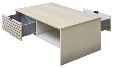 Couchtisch >Ina< in Cashmere / Riva Eiche Dekor, Spanplattte - 110x44x65 (BxHxT)