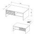Couchtisch >Ina< in Cashmere / Riva Eiche Dekor, Spanplattte - 110x44x65 (BxHxT)