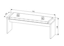 Sitzbank >Ina< in Riva Eiche Dekor - 126x49x40cm (BxHxT)