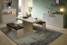 Sitzbank >Ina< in Riva Eiche Dekor - 126x49x40cm...