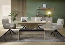 Sitzbank >Ina< in Riva Eiche Dekor - 126x49x40cm (BxHxT)