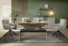 Kulissen-Esstisch >Ina< in Riva Eiche Dekor - 180x77x90cm (BxHxT)