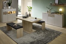 Kulissen-Esstisch >Ina< in Riva Eiche Dekor - 180x77x90cm (BxHxT)