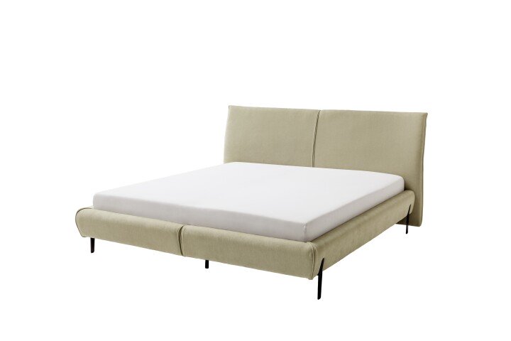 Polsterbett >Pula< in Grau, 180x200 cm Liegefläche - 215x106x228cm (BxHxT)