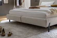 Polsterbett >Pula< in Grau, 180x200 cm Liegefläche - 215x106x228cm (BxHxT)