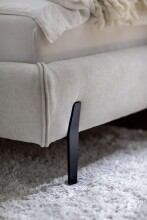 Polsterbett >Pula< in Blaugrau, 180x200 cm Liegefläche - 215x106x228cm (BxHxT)