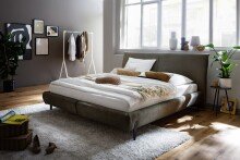 Polsterbett >Pula< in Blaugrau, 180x200 cm...