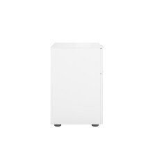 Nachtkommode >style< in weiß matt - Weißglas - Metall Chrom - 45x60,3x40 (BxHxT)