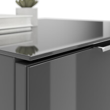 Nachtkommode >style< in anthrazit matt - Glas anthrazit - 45x60,3x40cm (BxHxT)